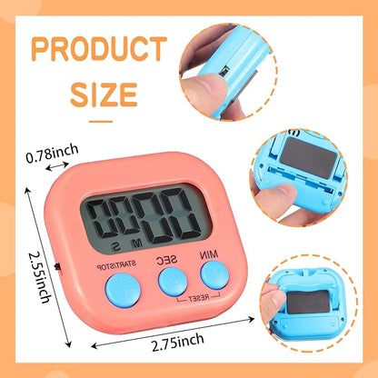 Flutesan 16 Pack Digital Classroom Timers with Lanyards - Color-Coded Countdown Timers for Teachers, Students, Kitchen Use, Back to School, Loud Alarm, Easy Operation(White, Blue, Pink, Green)