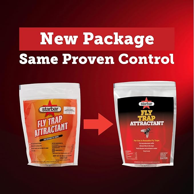 Starbar Fly Trap Attractant Refills, 8 Water-Soluble Pods for Fly Traps
