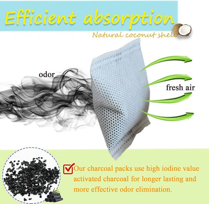 PurifyLogix Compost Bin Deodorizers for Compost Genie Kitchen Compost Bin | Carbon Filters, Replacement Coconut Shell Activated Carbon Purifying Deodorizer, 12 Pack