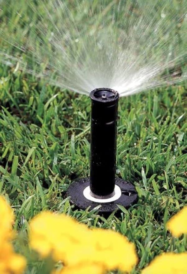 Rain Bird 1804HDSP25 Pressure Regulating (PRS) Professional Dual Spray Pop-Up Sprinkler, 180° Half Circle Pattern, 8' - 15' Spray Distance, 4" Pop-up Height