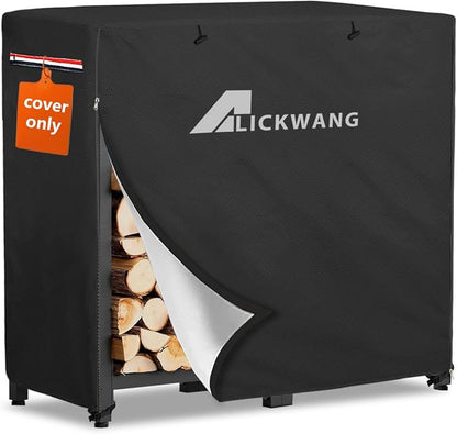 34Inch Firewood Rack Cover,Heavy Duty 600D Waterproof Outdoor Firewood Storage Rack Cover, All Weather Protection Firewood Rack Cover.14 D x 34" W x 31" H.Black(Cover Only)