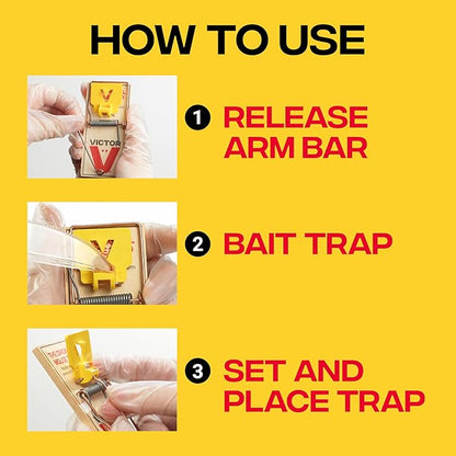 Victor Mouse Traps, 12-Pack Plastic Pedal Snap Traps, FSC Certified Wood | Indoor Rodent Control Reusable Mousetraps for Mice Pest Control Effective Instant Kill
