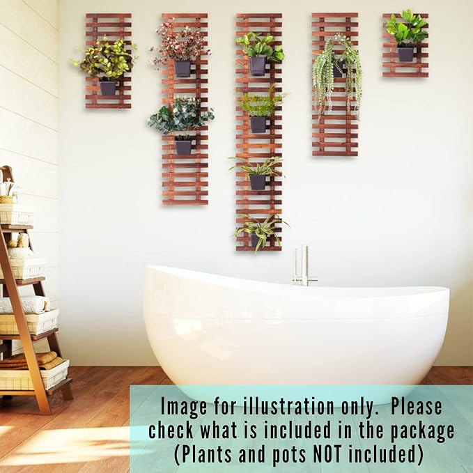 ShopLaLa Wall Planter for Climbing Plants Outdoor (150cm) Hanging Planters | Wooden Living Vertical Garden Outdoor Indoor Plant Stand Large Tall Long Ladder Vinyl Plant Hanger for Hanging Flower Pots