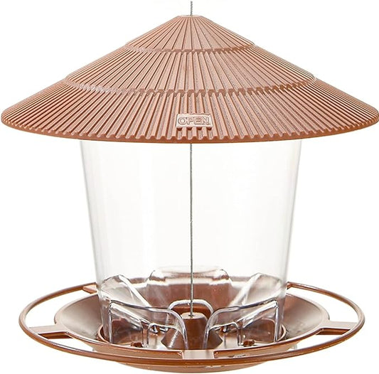 Hanizi Bird Feeder Outdoor Hanging for Wild Bird Seed, Brown