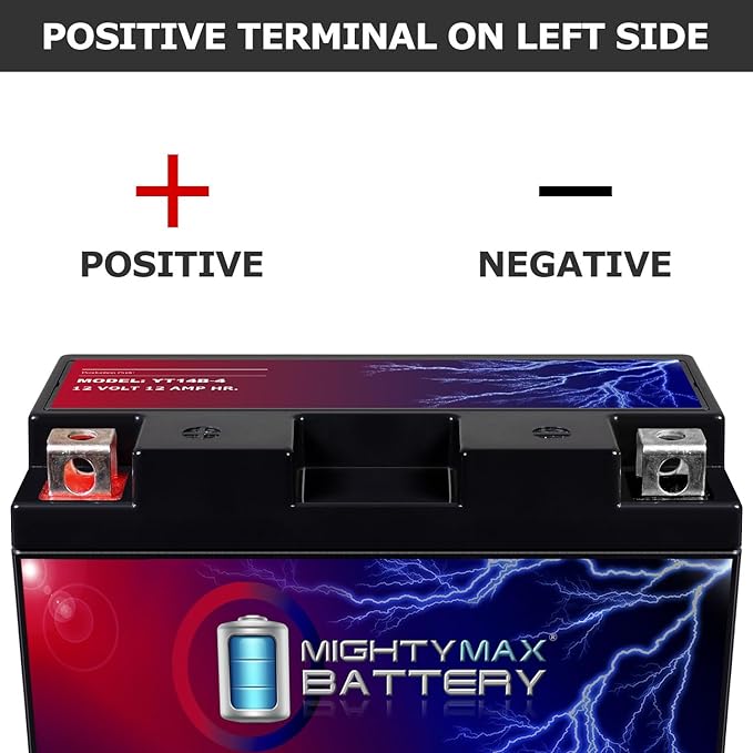 Mighty Max Battery YT14B-4-12 Volt 12 AH, 115 CCA, Rechargeable Maintenance Free SLA AGM Motorcycle Battery