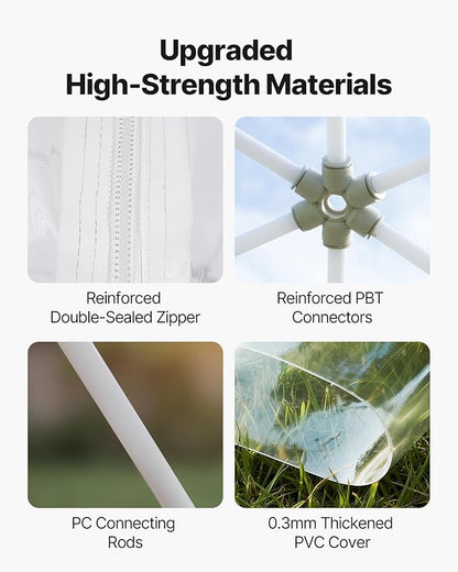 VEVOR Garden Dome Tent, 9.5 x 5.7 ft Outdoor Clear Bubble Tent for 2–4 Person, Weatherproof Geodesic Dome Greenhouse with Window, PVC Transparent