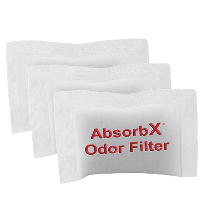 iTouchless Official AbsorbX Trash Can Deodorizer 3-Pack All Natural Activated Charcoal Odor Absorber Stops Garbage Smells, Compost Bin Air Freshener Filter for 8 Gal & Larger Trashcan with Compartment
