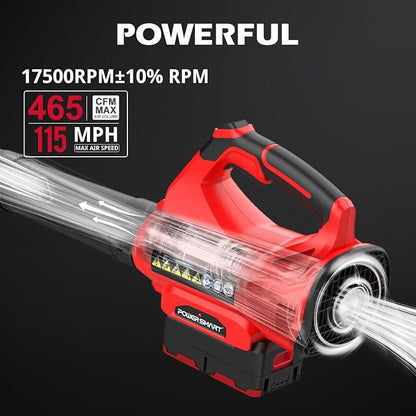 PowerSmart Cordless Leaf Blower with a 40V Battery and Charger, 2 Speeds, Lightweight, for Lawn Care, Yard, Sidewalk, Car