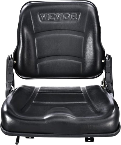 VEVOR Universal Forklift Seat, Fold Down Tractor Seat with Adjustable Angle Back and Micro Switch, 6.3-13.4 inch Extended Slot Comfortable Forklift Seat for Tractor Loader Excavator