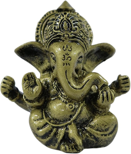 Lord Ganesha Buddha Statue - Elephant God Sculptures Ganesh Figurines | Man-Made Stone Home Garden Buddha Decoration Statues