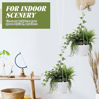 LemonRoad 30 Pcs 5.5 Inch Hanging Planter Pot with Hook, Garden Self-Watering Flower Plant Holder for Outdoor Indoor Mini Succulent Plant Garden(White)