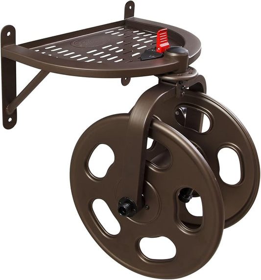 Liberty Garden Navigator Hose Reel, Bronze, with Flip Top