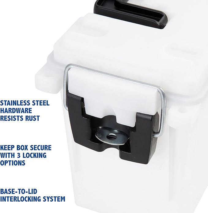Sheffield 12681 Marine Storage Box, Dry Box Made in USA, Waterproof Container for Boat and Dock Gear, Small Parts Organizer with Latch, Stackable