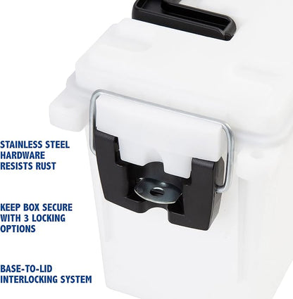 Sheffield 12681 Marine Storage Box, Dry Box Made in USA, Waterproof Container for Boat and Dock Gear, Small Parts Organizer with Latch, Stackable