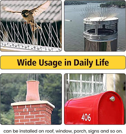 KKY 36 Pack Bird Spikes 13 inch Anti-Bird Nails Repellent Metal Deterant Spinners for Pigeon 38.9 Ft