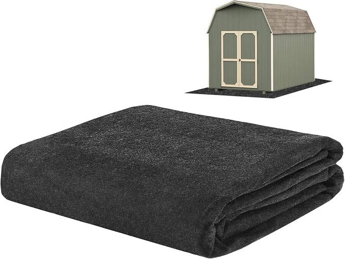 M METERXITY 3 mm Thickened Outdoor Storage Shed Mat, 6x8 ft Waterproof Shed Flooring Mat for Patio Furniture Floor Protecting from Wear/Liquid/Dust/Oil, Non-Slip Felt Rubber Rug Pad [Grey]