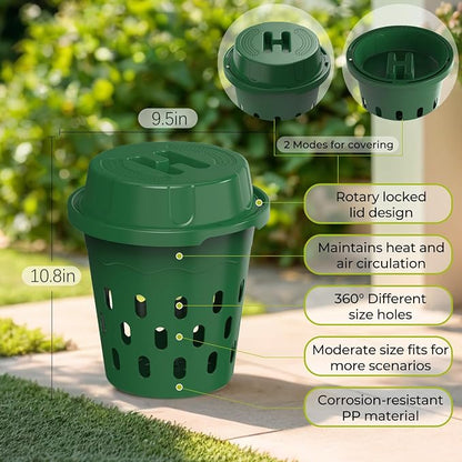Warm Composter, 6-Pack 8L (2.11Gal) Inground Worm Compost Bin, Outdoor Worm Farm for Garden Beds & Home Use, Vermicomposting Bin for Beginners (9.5x9.5x10.8Inch), Green