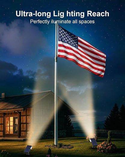 4 Pack Solar Spot Lights Outdoor Waterproof, 20 LEDs Bright Landscape Spotlights Dusk to Dawn, Warm White Adjustable Uplights for Yard Tree House Garden Wall Pathway, IP65