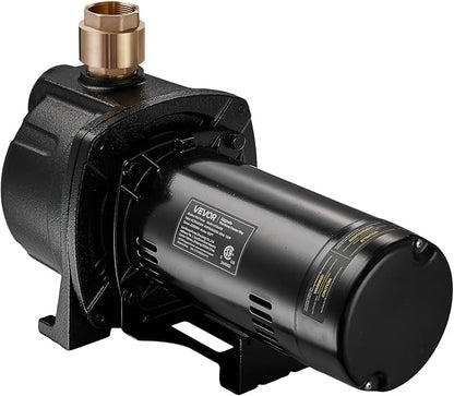 VEVOR 1.5 HP Shallow Well Jet Pump, AC 115/230 Volt, 4250 GPH Dual Voltage Cast Iron Well Jet Pump, with 108 ft Max Head Lift, Easy Voltage Switching, for Garden Irrigation, Lawn Sprinkler System