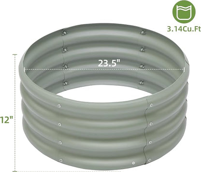 2-Pack 2x1ft Galvanized Raised Garden Bed, Outdoor Planter Bed, Metal Planter Box for Gardening and Planting,Light Green
