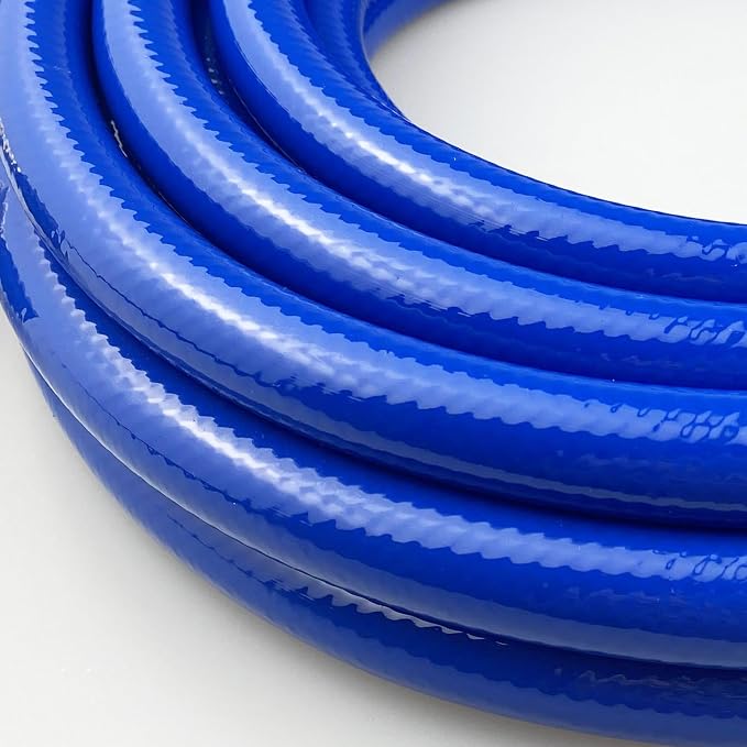 Darnassus PVC Garden Hose 1/2 Inch, 2 FT Flexible Water Hose Blue with Male and Female Plastic Fittings - No Leaking and Lightweight for Household Outdoors Lawns Patio