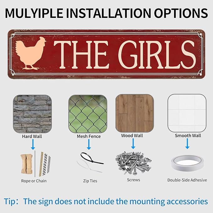 Funny Metal Tin Sign Vintage The Girls Sign For Home, Street, Shop, Garage, Bar, Farm, Garden Wall Decor 16x4 Inches
