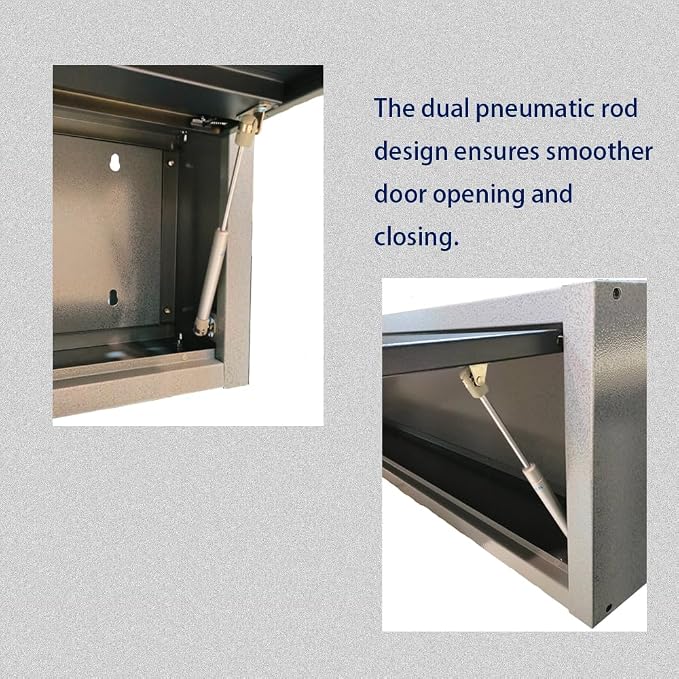 JZD 59 Inches Steel Wall Cabiet, Large Metal Hanging Storage Cabinet with Up-Flip Door, for Garage Utility Room Workshop Office