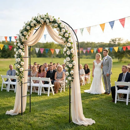 Thorise 7.9 Ft H x 4.6 Ft W Metal Pergola Arbor,Assemble Freely 2 Sizes,for Various Climbing Plant Wedding Garden Arch Bridal Party Decoration Wide Arbor, 1 Pack