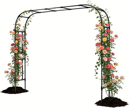 25MM Thickened Steel Pipe Garden Arch Trellis – 126"(L) x 105"(H) Extra Heavy Duty Arbor, PE-Coated Rust-Proof Trellis for Climbing Plants Outdoor, Support for Roses, Ivy, Grapevine, Beans