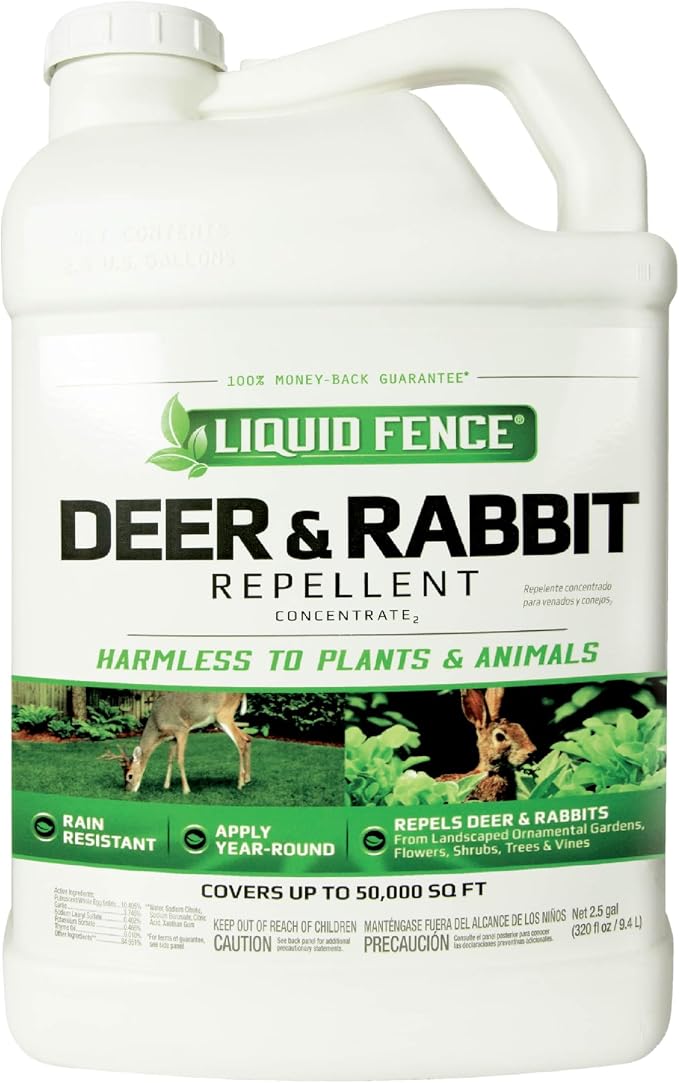 Liquid Fence Deer And Rabbit Repellent Concentrate 2.5 Gallons, Apply Year-Round, 2 Pack