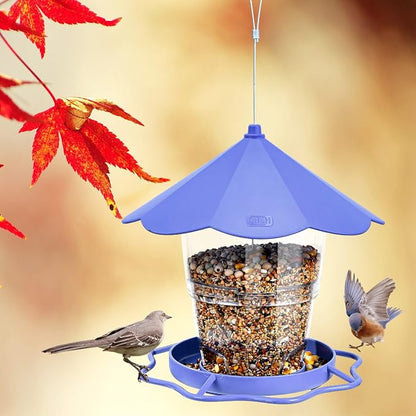 Hanizi Wild Bird Feeders for Outside, Hanging Bird Feeder Squirrel Proof, Outdoor Birds Feeders Wild Bird Seed, Garden Yard Decoration (Purple)