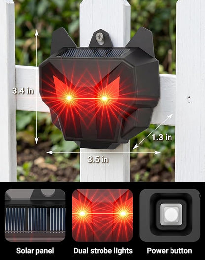 2 Pack Solar Nocturnal Animal Repeller, Humane Coyote Deterrent, Waterproof Racoon Repellent Outdoor for Fox, Deer, Skunk, Predator Lights for Chicken Coop, Farm & Garden