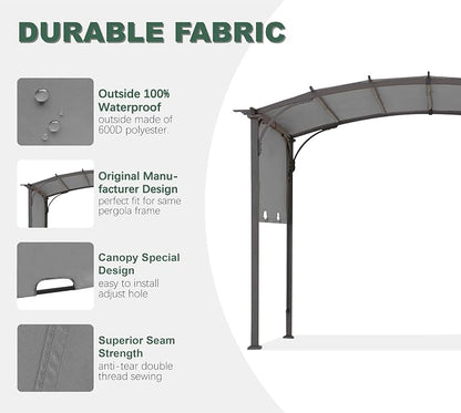 85''x 208'' Universal Replacement Pergola Cover for Pergola L-PG080PST and Other Same Size of Pergolas, (Gray)