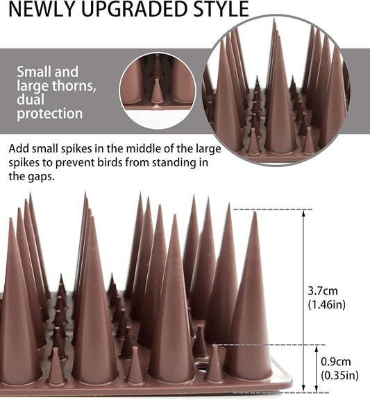 DY.2ten Bird Spikes, 11.8in Deterrent Spike, 10-Pack (9.8ft Total) Fence Spikes Bird for Outside to Keep Bird Squirrel Raccoon Pigeon Cat Away and Keep Birds from Building Nest, Easy to Install