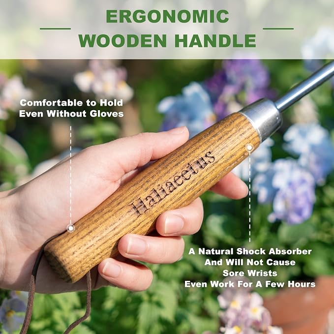 Haliaeetus Hand Weeder Tool, 13'' Weed Puller Tool for Reaching the Root And Popping Out the Weed, Stainless Steel Weed Puller for Pull Out Weed in Tight Spot, Hand Weeder for Weeding in Between Plant