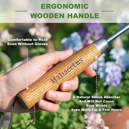 Haliaeetus Hand Weeder Tool, 13'' Weed Puller Tool for Reaching the Root And Popping Out the Weed, Stainless Steel Weed Puller for Pull Out Weed in Tight Spot, Hand Weeder for Weeding in Between Plant