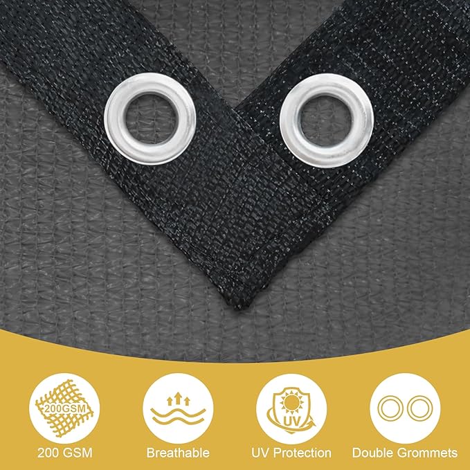 Shade&Beyond 90% Sun Shade Cloth with Grommets, 3' X 12' Pergola Shade Cover Canopy, Mesh Tarp Sun Screens for Patio, Outdoor, Garden, Backyard, Dark Gray