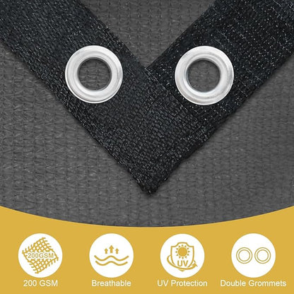 Shade&Beyond 90% Sun Shade Cloth with Grommets, 8' X 12' Pergola Shade Cover Canopy, Mesh Tarp Sun Screens for Patio, Outdoor, Garden, Backyard, Dark Gray