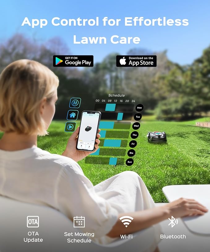 YARDCARE 2026 New M800Plus Robot Lawn Mower, GPS & 3D Vision, with 32.8 ft Magnetic Stripe, Obstacle Avoidance, Auto-Charging, APP Control, Bow-Shaped Mowing for Lawns up to 8611 sq.ft (Dark Black)