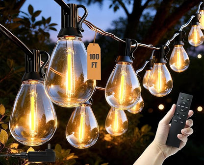 100FT Outdoor String Lights Waterproof, 36+1 Shatterproof S11 LED Bulbs, Extra Long Patio Lights for Outside, Bistro Cafe Decor, Backyard Garden Hanging Lights, Outside Fence Light String