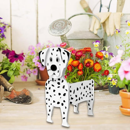 Dalmatian Dog Planter Pots, 9.45 x 5.91 x 13.35 Inches | Dog Flower Pot, Cute Animal Shaped Plant Pot, Gifts for Women & Pet Lovers, Indoor Outdoor Garden Home Office Decor