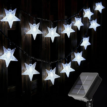 Twinkle Solar Star String Lights Outdoor Waterproof 39FT/100L Fairy Lights | 8 Modes Camping Garden Wedding Party Tree Holidays Backyard Patio Cool White