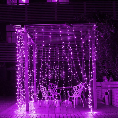 Twinkle Star LED String Curtain Light, Purple, 6 Inches | Indoor Outdoor, Halloween Wedding Party, Home Garden Bedroom Wall Decoration