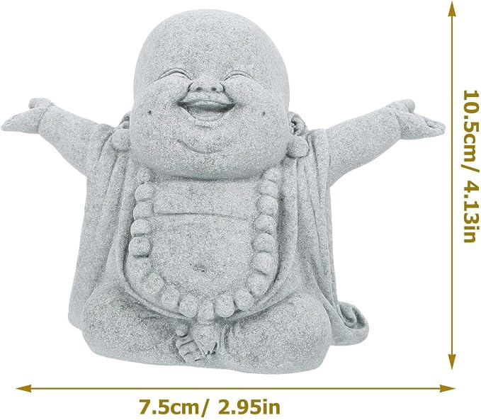 Small Sandstone Buddha Statue 4.13In Zen Aquarium Decor Fish Tank Ornament Home Desk Garden Buddhist Figurine
