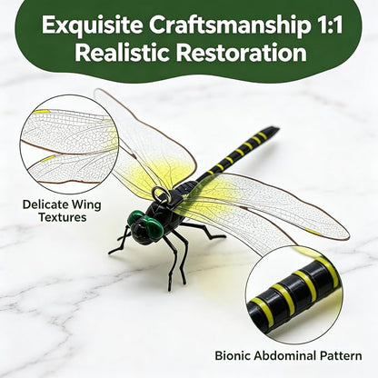 4 Pack Dragonfly Clips, Lifelike Fake Dragonfly Ornaments Outdoor Yard Garden Stakes for Hat,Deer and Horse, Fly Scare Devices for Indoor Outdoor Garden Patio Plants (4 Pack)