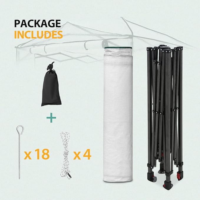 EAGLE PEAK 8x6 Portable Walk in Greenhouse, Pop Up Indoor Outdoor Greenhouse, Green House Kit with Zippered Roll-Up Doors and Windows, PE Cover, Clear/White