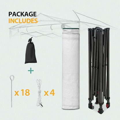EAGLE PEAK 8x6 Portable Walk in Greenhouse, Pop Up Indoor Outdoor Greenhouse, Green House Kit with Zippered Roll-Up Doors and Windows, PE Cover, Clear/White