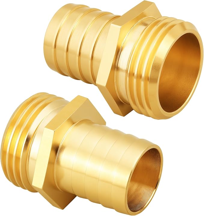 SIGURANTA 3/4" hose male fittings | Brass GHT Thread Spigot Connector | Outdoor Water Hose Fitting for sprayer nozzles Connection | Garden Hose End Adapter (3/4" MHT Barb Fitting 4PCS)