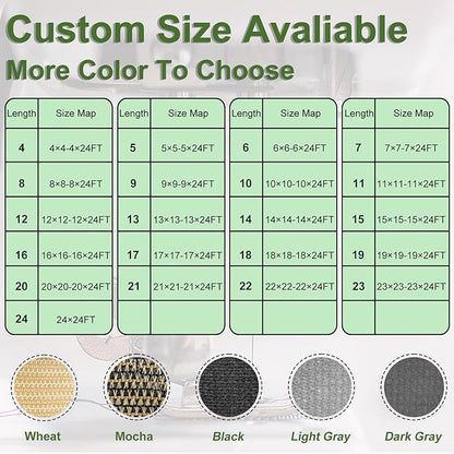 Artpuch Outdoor Pergola Shade Cover 11x17 FT Sun Shade Cloth with Grommets Light Grey 90% UV Protection Canopy Patio Privacy Screen (Customized Available)