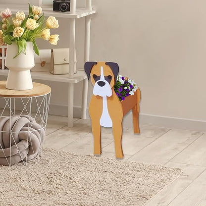 Boxer Dog Planter,Cute Large Dog Flower Pots,Gifts for Pet Lovers,Unique Animal Plant Pots,Office,Indoor Outdoor Garden Decor(9.84 * 7.3 * 17in)